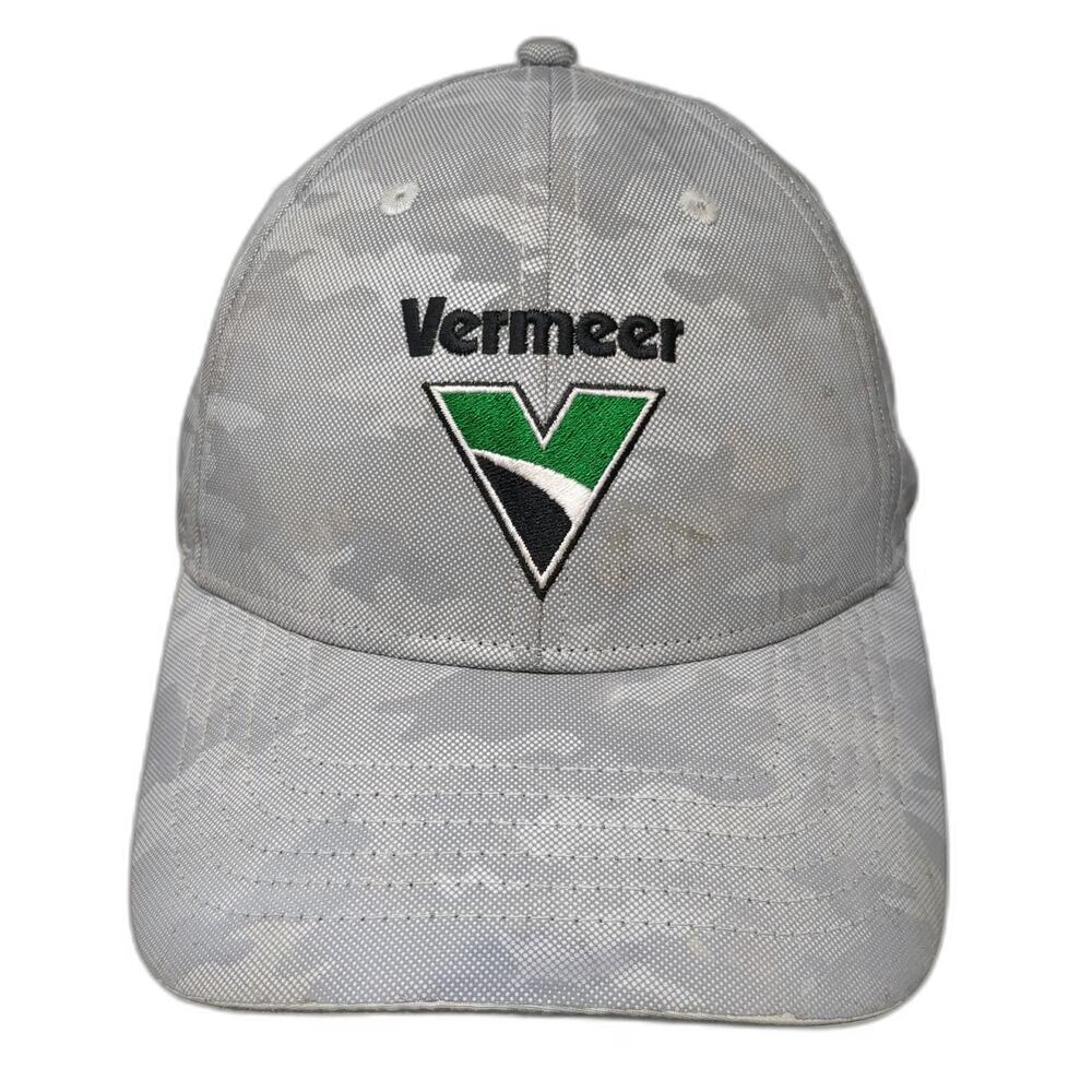 Vermeer Snapback Hat Gray Camo One Size Industrial Logo Polyester Adjustable